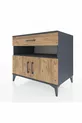 Commode Kronos avec 2 étagères, 1 tiroir et 2 portes, Anthracite-Sapin
