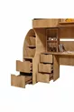 Lit superposé, litera avec armoire et bureau, noyer clair, 1 matelas Comfort