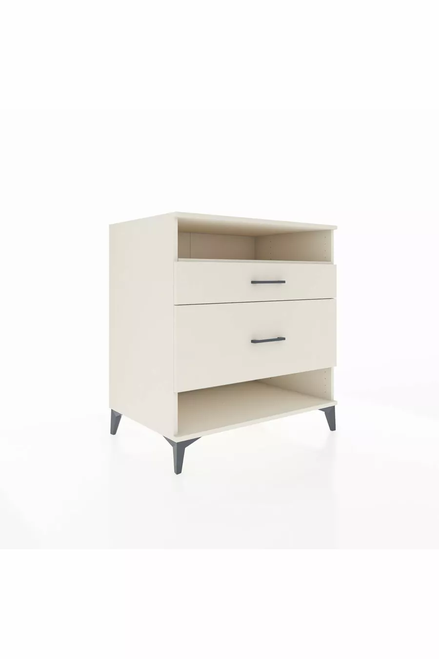 Commode Kronos à une étagère et 2 tiroirs Pierre de lune-Pierre de lune
