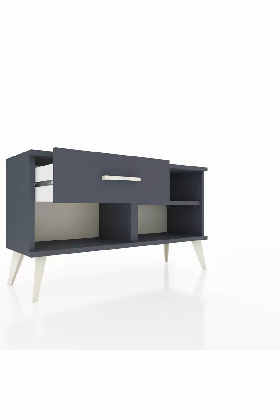 Commode Arges à une étagère et un tiroir, anthracite-anthracite