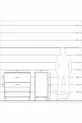 Commode Kronos à une étagère et 2 tiroirs Anthracite-Anthracite