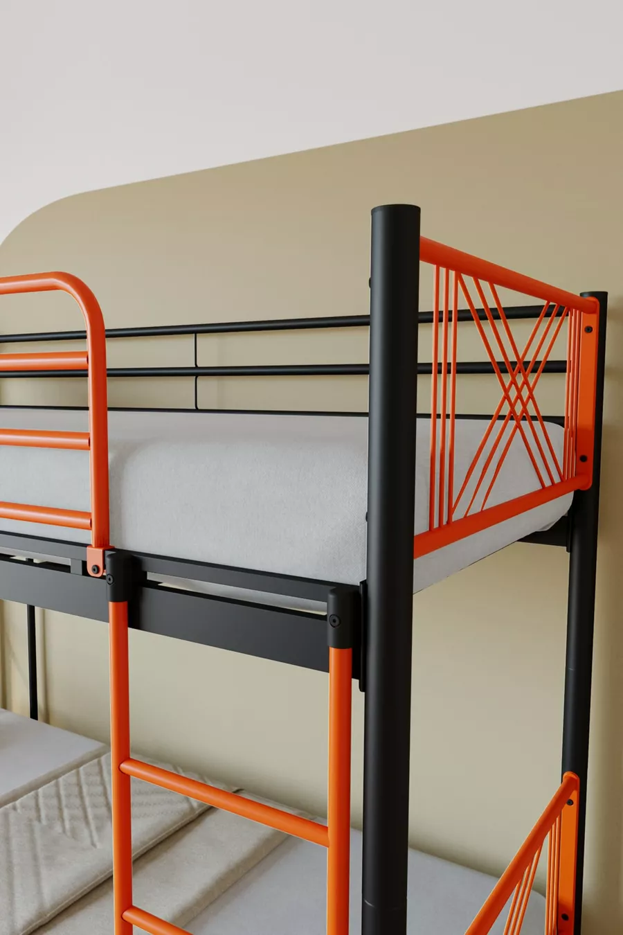 Lit superposé en métal premium Mix Compatible avec lit Matelas Orange Séparable
