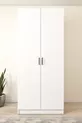 Ases  Armoire Spacieuse 2 Portes 2 Penderies Blanc - Chêne Saphir