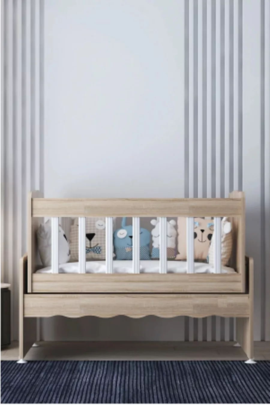 Berceau en bois à bascule pour bébé sans tiroir, Sonoma
