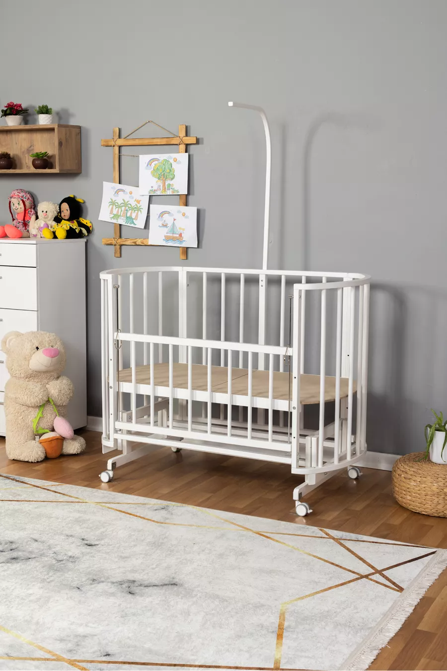 Prix du berceau portable en bois naturel pour bébé nouveau-né à côté de la maman