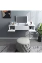 Coiffeuse Murale avec Miroir et Étagère Zakkum, Blanche - Zakkum