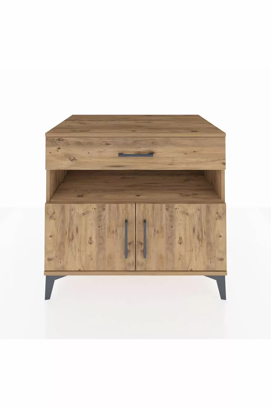 Commode Kronos 2 étagères, 1 tiroir, 2 portes, Pin-Pin
