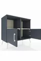 Commode Hyperion 2 étagères 2 portes Anthracite-Anthracite/Gris pierre