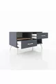 Commode Hyperion à une étagère et 2 tiroirs Anthracite-Sapin/Anthracite