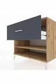 Commode Kronos à une étagère et un tiroir, pin-anthracite