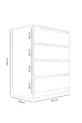 Commode Derinkuyu à 4 tiroirs pour chambre à coucher, chambre de bébé, chambre d'adolescent, anthracite