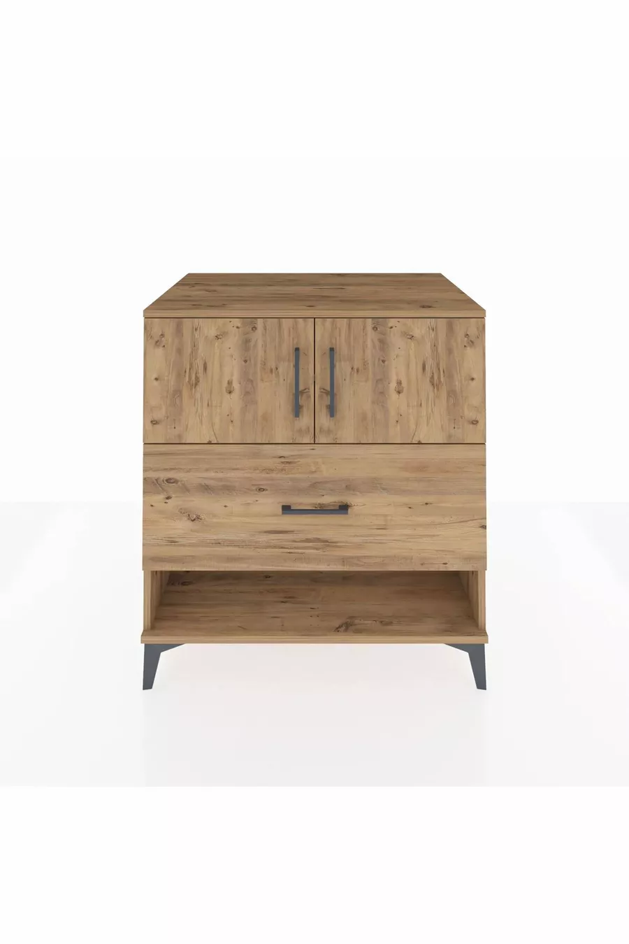 Commode Kronos 2 étagères, 1 tiroir, 2 portes, Pin-Pin