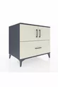 Commode Kronos avec 2 étagères, 1 tiroir et 2 portes, Anthracite-Pierre de lune