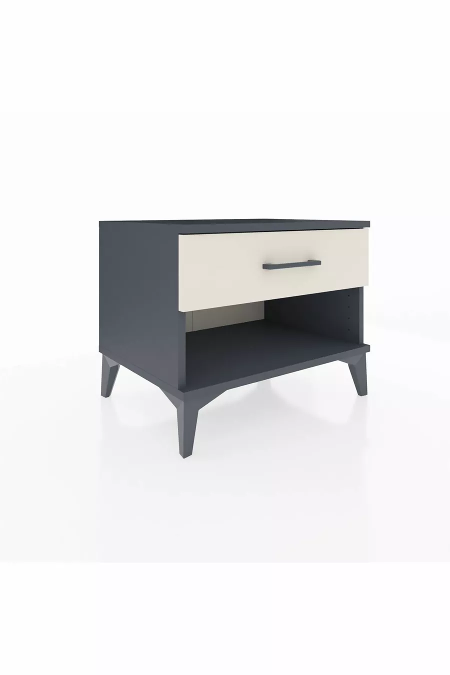 Table de chevet Hyperion à un tiroir Gris anthracite-Sable