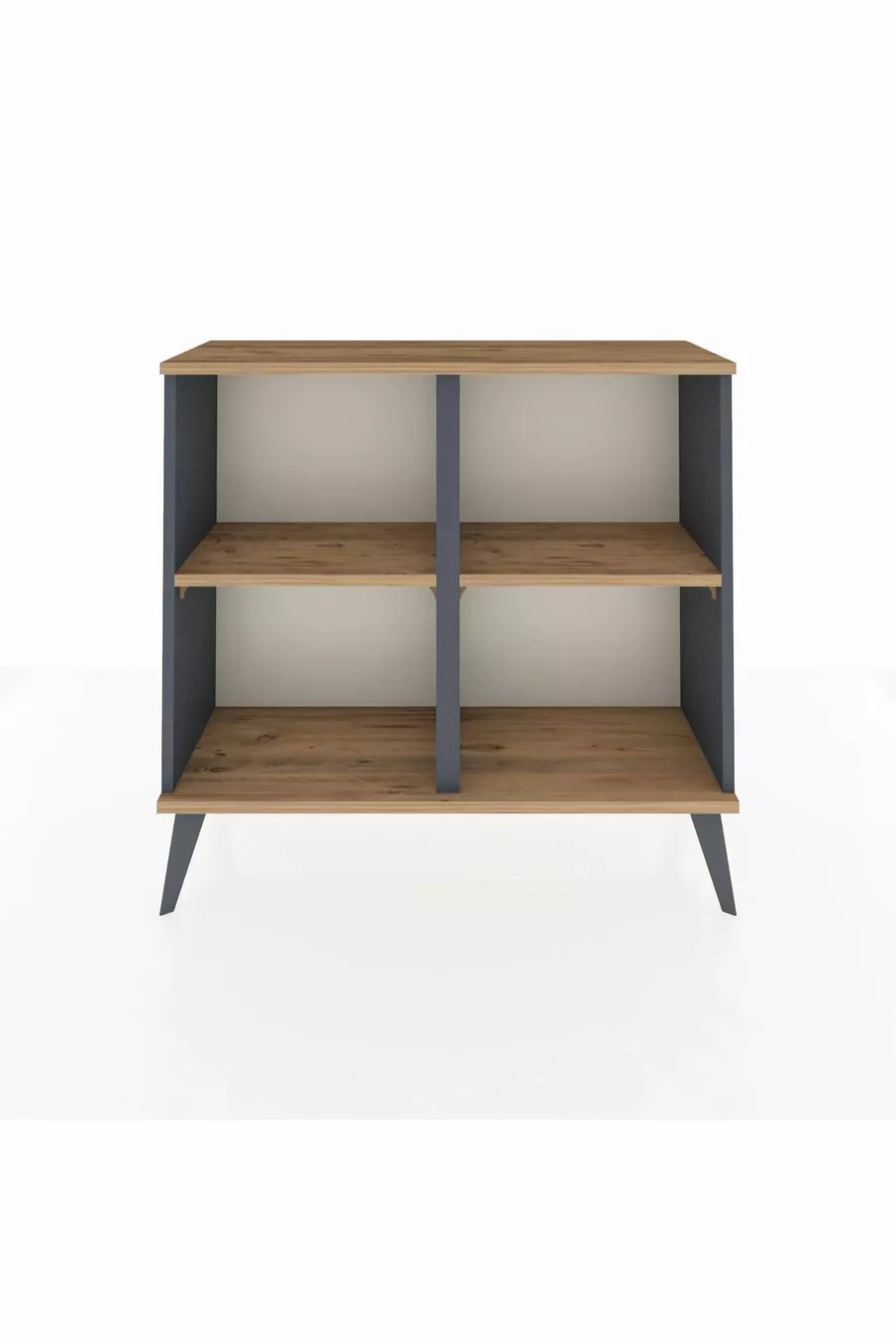 Commode Arges 2 étagères Anthracite-Pin