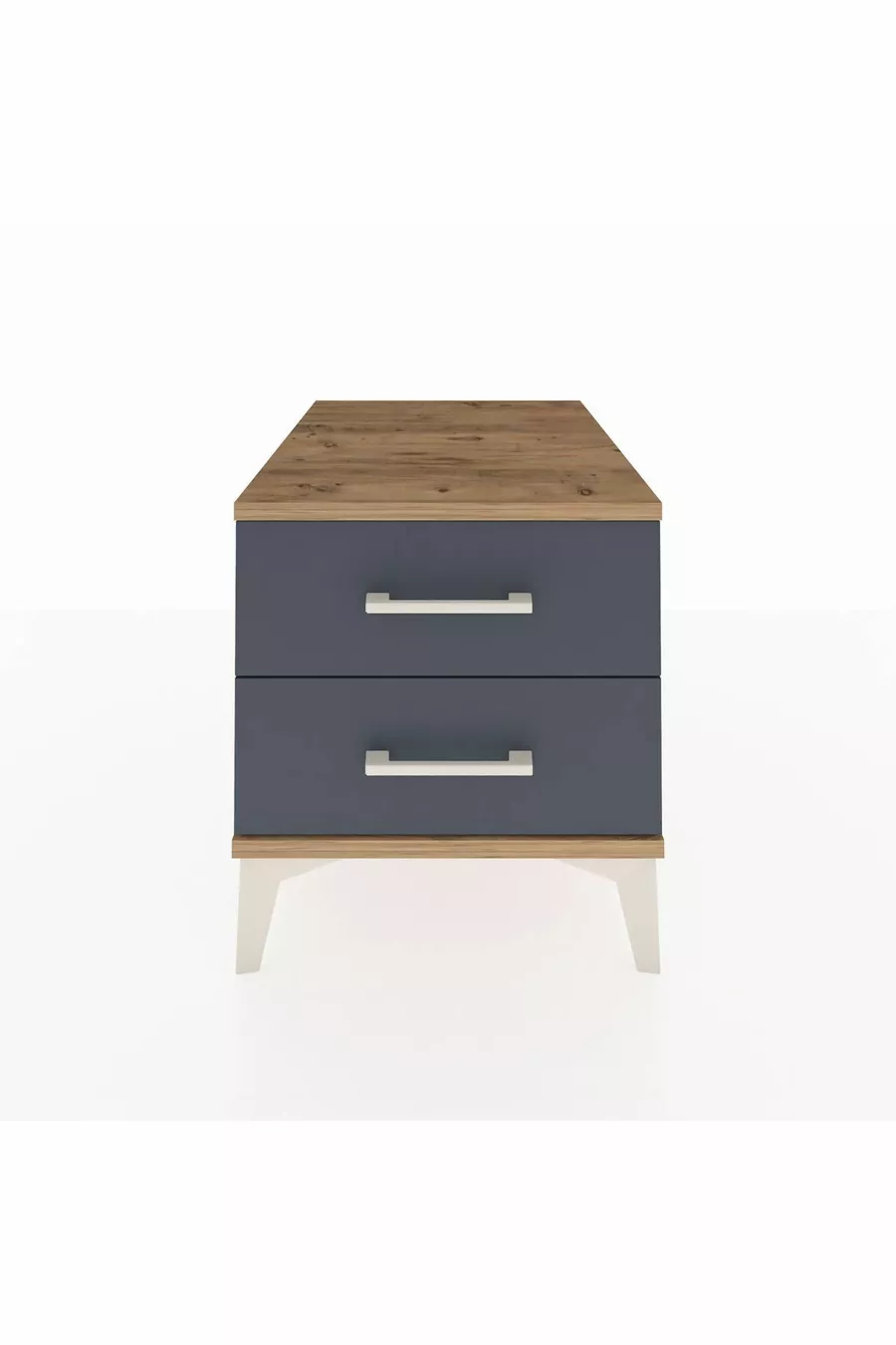 Chevet Kronos 2 tiroirs Pin-Anthracite