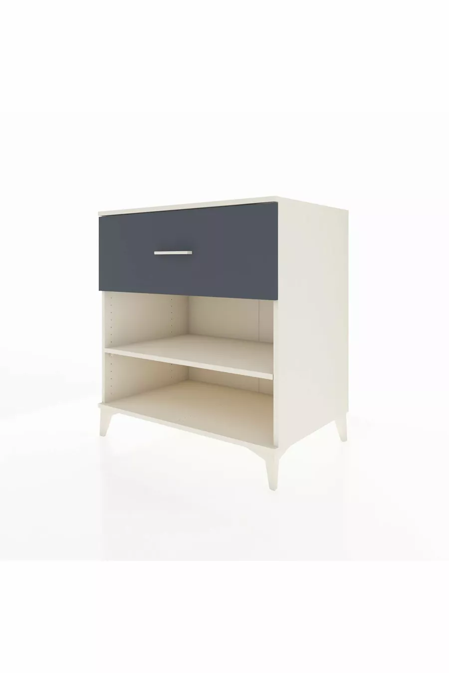 Commode Kronos à une étagère et un tiroir, Pierre de Lune-Anthracite
