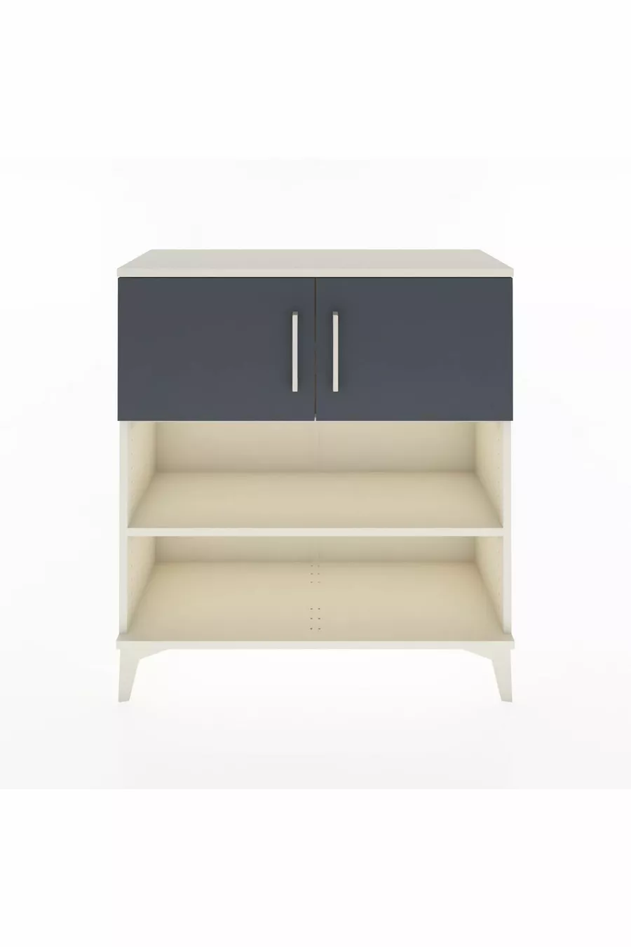 Commode Arges 3 étagères 2 portes Pierre de lune-Anthracite