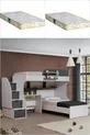Lits superposés, Lit Aura Ranza avec table et 2 matelas Comfort