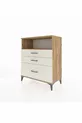 Commode Hyperion Étagère simple 3 tiroirs en pin - pierre de lune