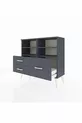 Commode Arges 4 étagères 3 tiroirs Anthracite-Anthracite