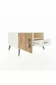 Commode Kronos avec 2 étagères, 1 tiroir et 1 porte, couleur Pierre de lune/Pin