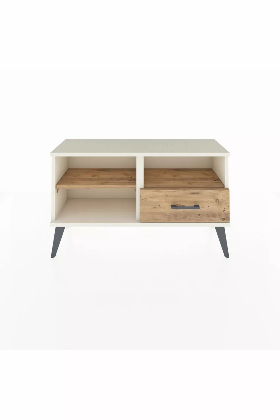 Commode Arges 2 étagères 1 tiroir Pierre de lune-Épicéa