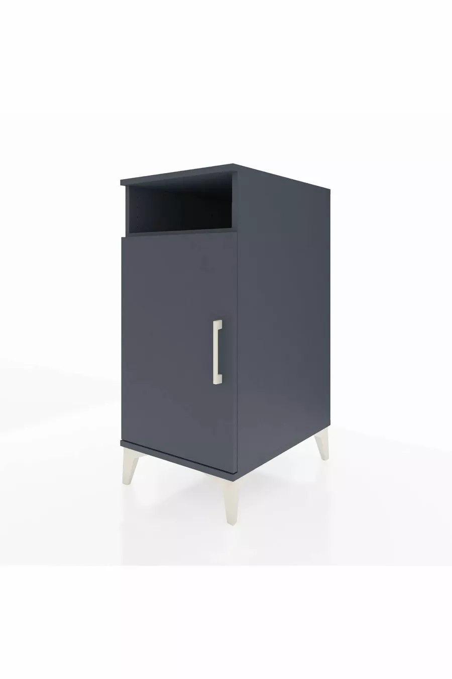 Table de chevet Kronos à 3 étagères avec 1 porte Anthracite-Anthracite