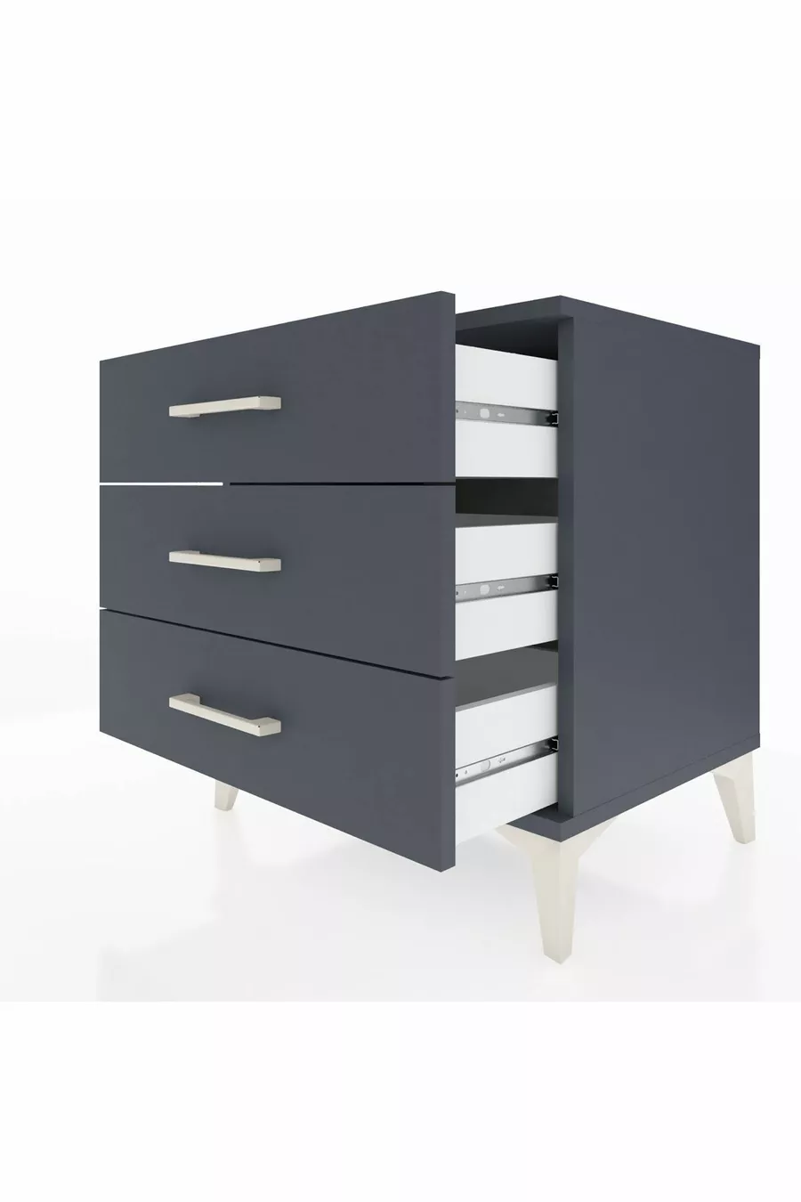 Chevet Hyperion 3 tiroirs Anthracite-Anthracite