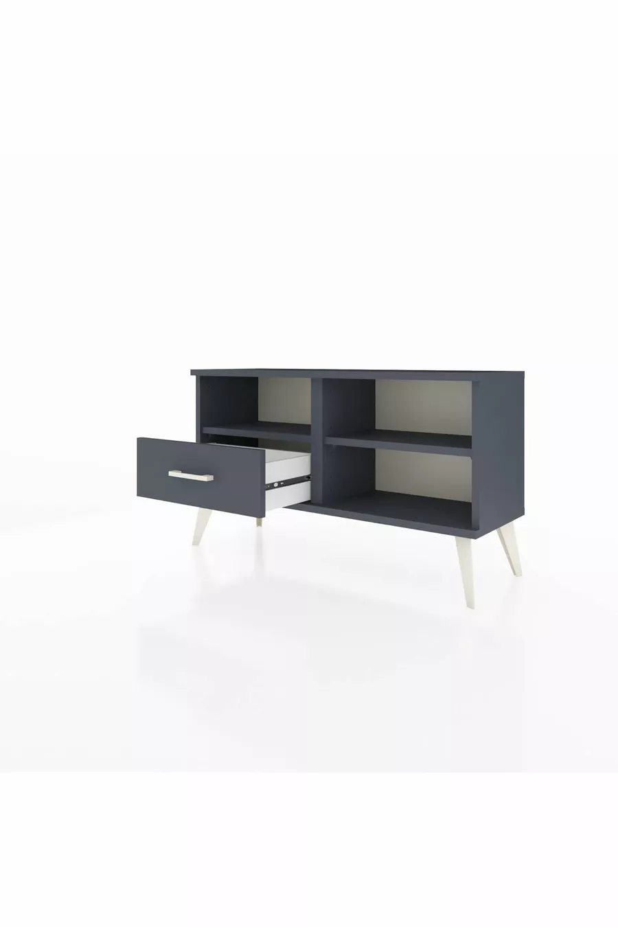 Commode Arges 2 étagères 1 tiroir Anthracite-Anthracite