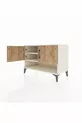 Commode Hyperion 2 étagères 2 portes Pierre de lune-Pin