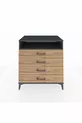 Commode Kronos à une étagère et 4 tiroirs Anthracite-Bois de pin