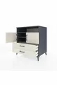 Commode Kronos avec 3 étagères, 2 tiroirs et 2 portes, Anthracite-Sable