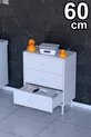SÖKE, Armoire de salle de bain multifonctions à 3 tiroirs avec pieds (différentes options de largeur)