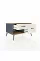 Commode Kronos 2 tiroirs Anthracite-Sapin/Pierre de lune