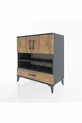 Bahut Hyperion 4 étagères avec 1 tiroir et 2 portes Anthracite-Pin