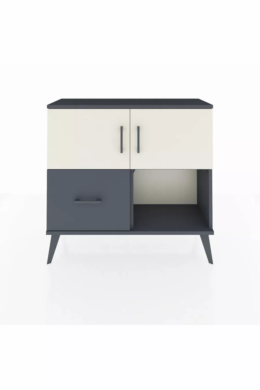 Commode Arges à 2 étagères, 1 tiroir, 2 portes, Anthracite-Pierre de lune/Anthracite