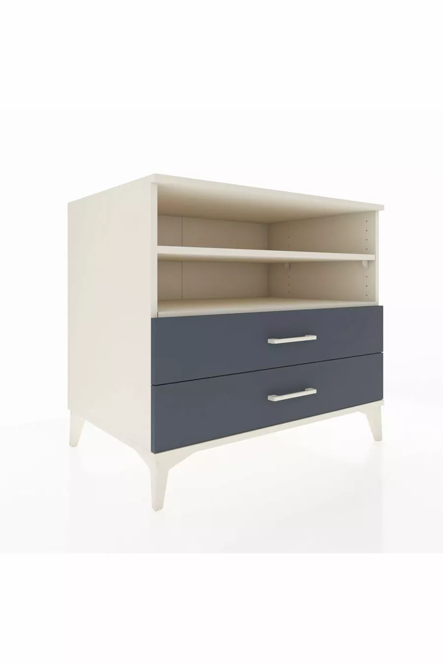 Commode Kronos 2 étagères 2 tiroirs Pierre de lune-Anthracite