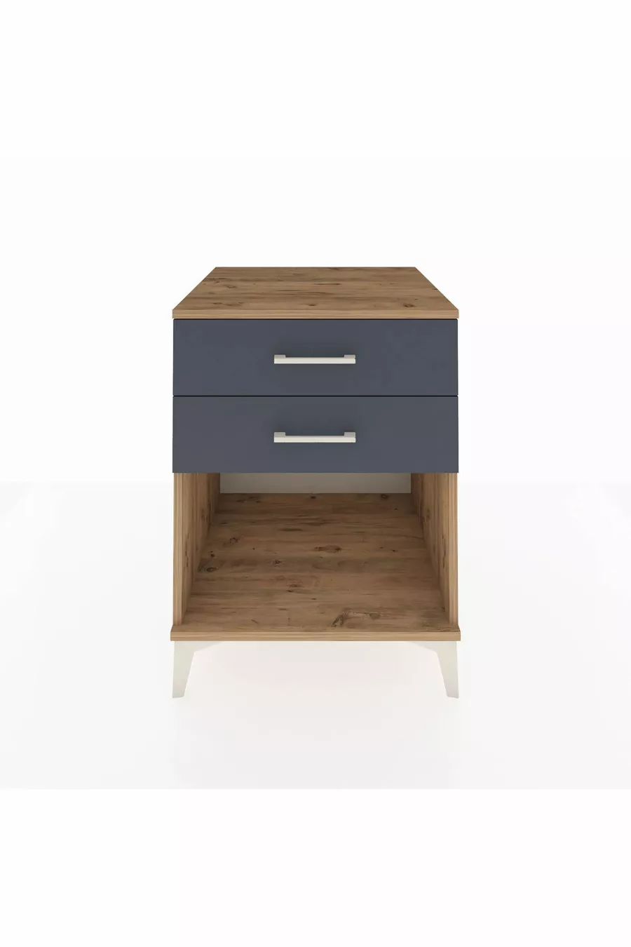 Chevet Kronos 2 tiroirs Pin-Anthracite