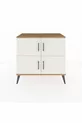 Commode Hyperion 2 étagères 4 portes Pin-Ambre/Pin