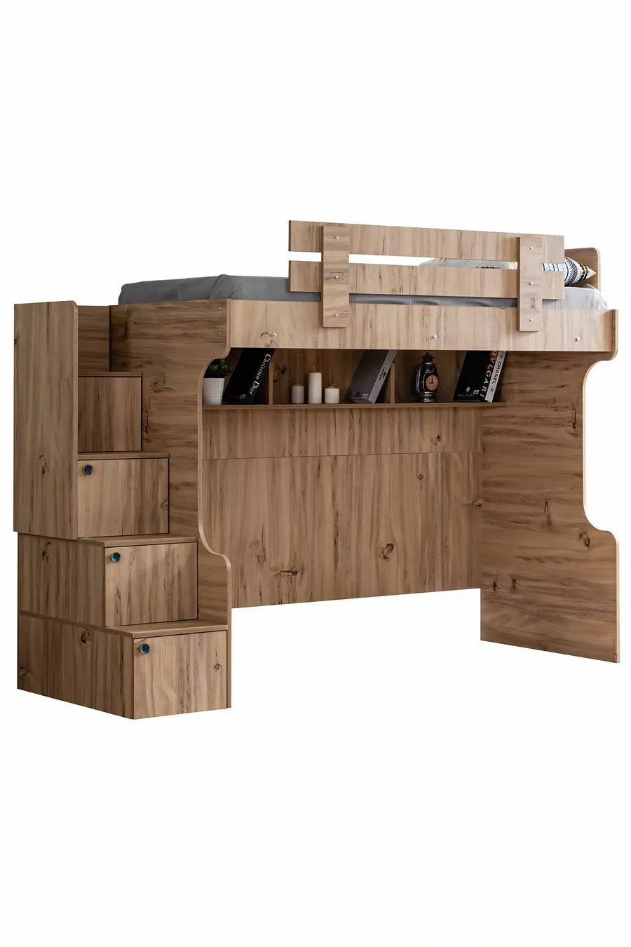 Lits superposés, Viva Ranza Lit Cadre Table Armoire 3 Portes 2 Matelas Confort
