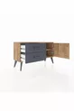 Commode Arges avec une seule étagère, 2 tiroirs et une porte, Pin-Pin/Anthracite