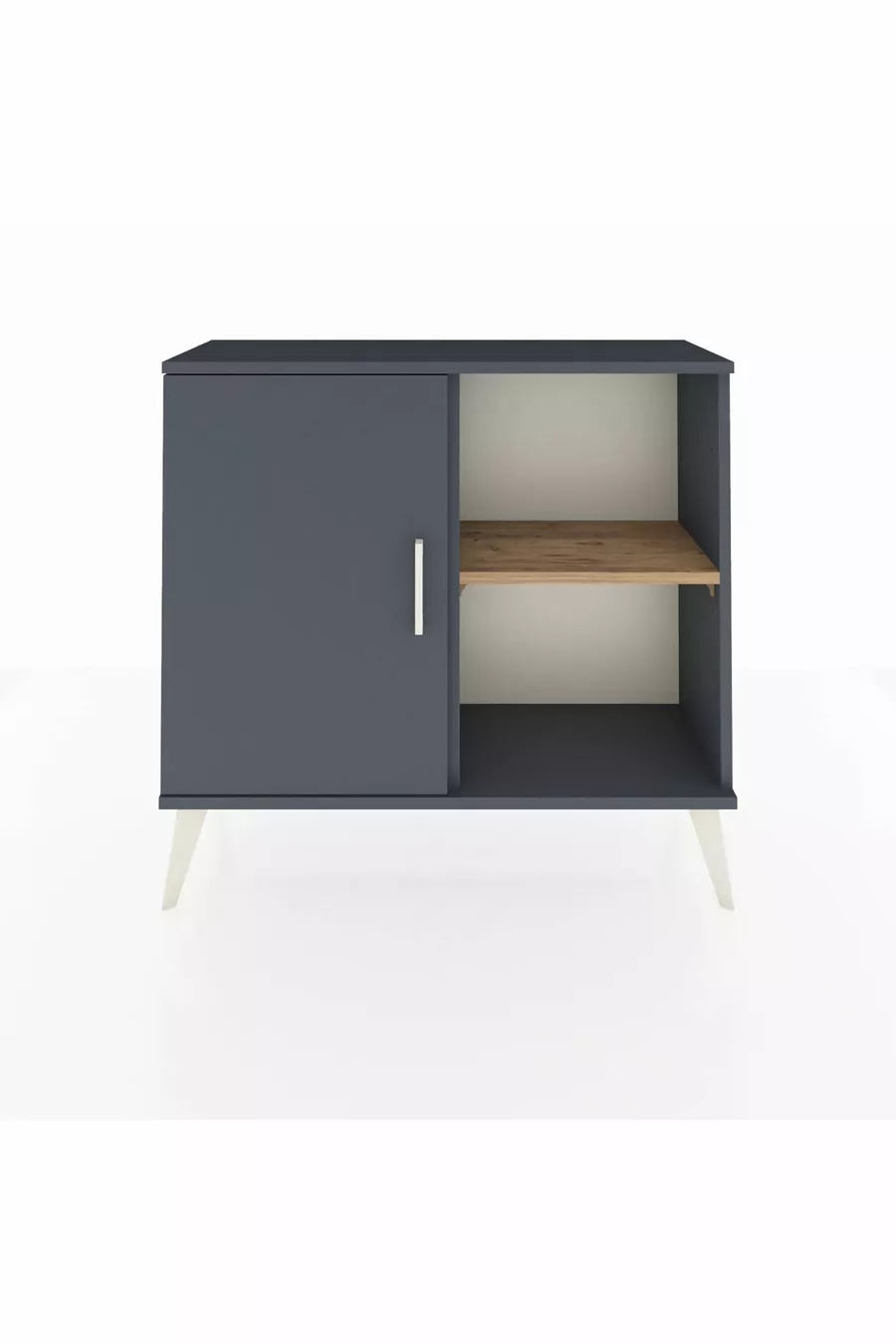 Commode Arges avec 2 étagères et 1 porte Anthracite-Anthracite/Sapin