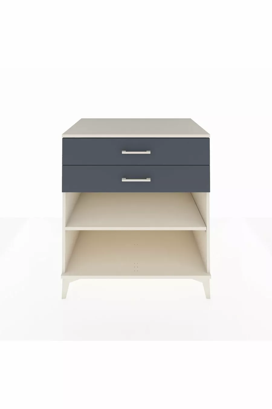 Commode Kronos à une étagère et 2 tiroirs, Pierre de lune-Anthracite