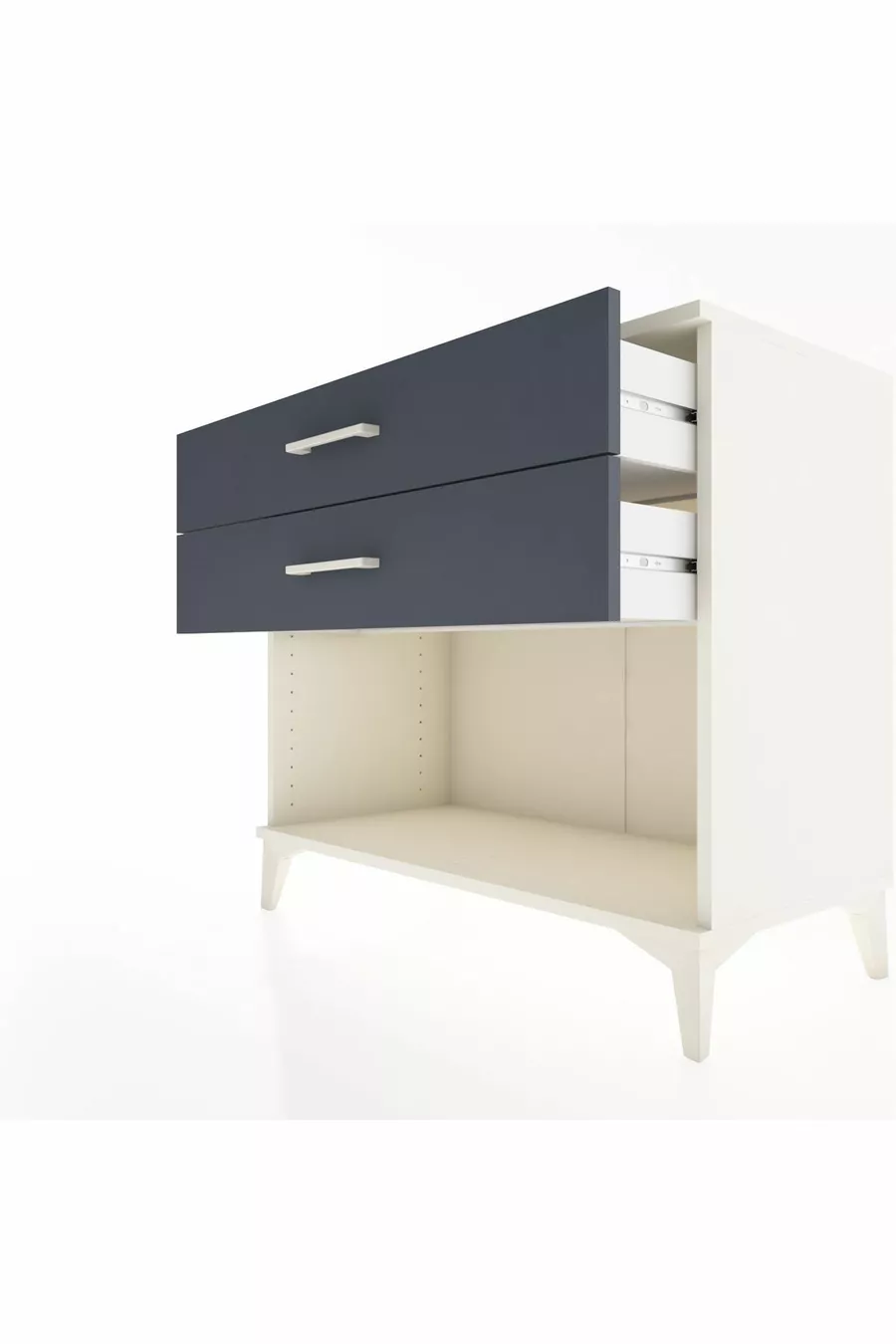 Commode Hyperion à 2 tiroirs Pierre de lune-Anthracite
