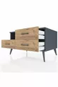 Commode Kronos à une étagère et 3 tiroirs Anthracite-Bois de pin
