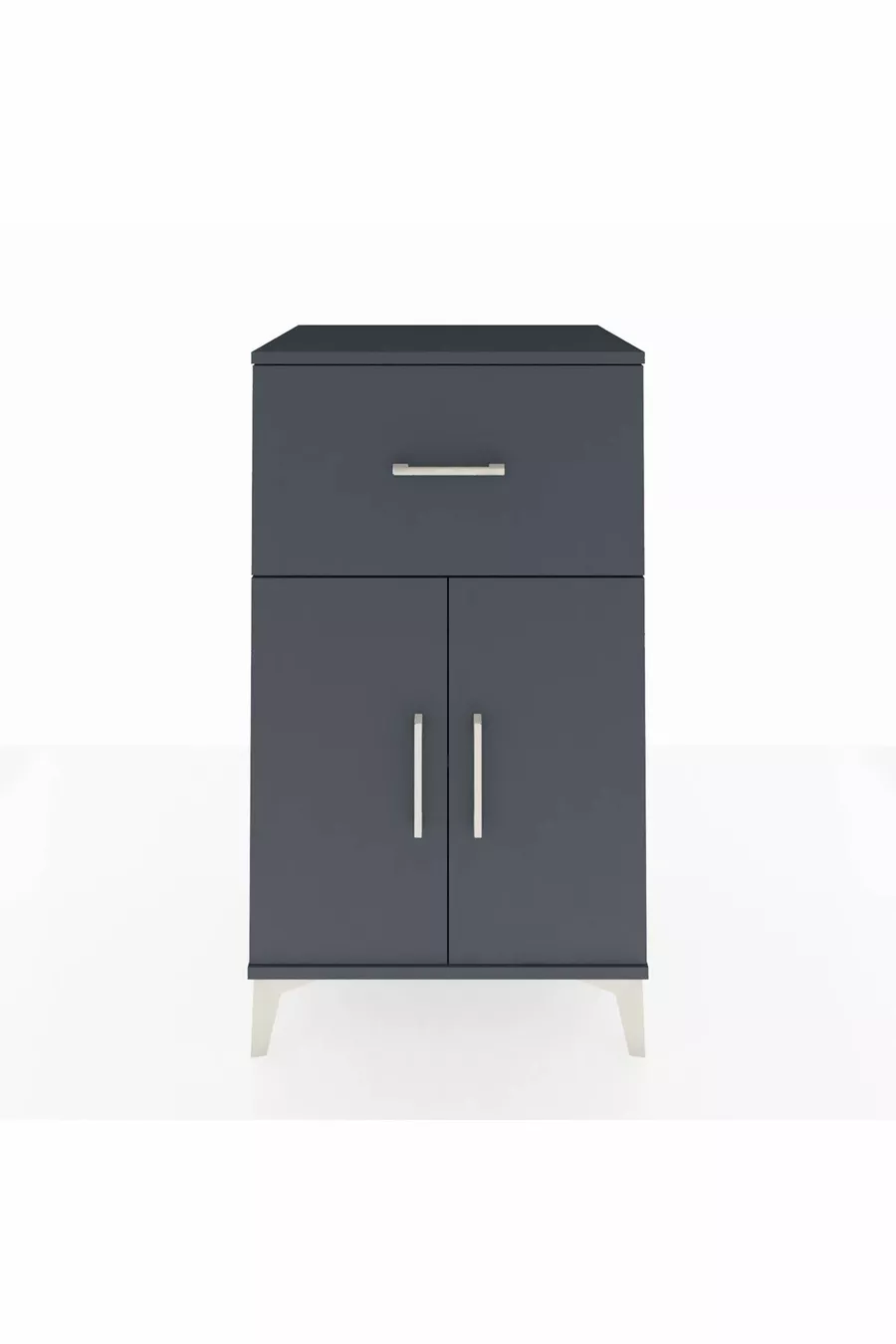 Commode Hyperion à une étagère, un tiroir et deux portes, Anthracite-Anthracite