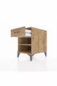 Table de chevet Kronos avec une étagère et un tiroir, pin-pin
