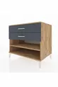 Commode Kronos à une étagère et 2 tiroirs Pin-Anthracite