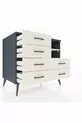Commode Kronos à 2 étagères et 6 tiroirs Anthracite-Pierre de lune